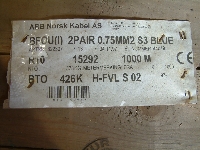 Cable, electric, 0.75 mm2 x 2 x 568 m - UL03394 - Quipbase.com - Photo 1