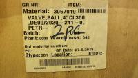 Valve, Ball. 4", Class 300 lbs - New - UL06938 - Quipbase.com - DSCF7658.JPG