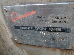 Choke Control Unit, Cameron - UL03696 - Quipbase.com - Name plate
